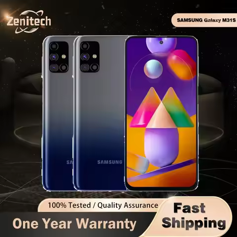 Original Samsung Galaxy M31s 4G LTE Mobile Phone Dual SIM 6.5'' 6GB RAM 128GB ROM 64MP+12MP+5MP Fing