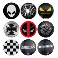 4pcs 56mm Jesus Fish Deadpool Sparco MOMO Crowes heart Car Wheel Center Hub Cap Sticker Auto Wheel E