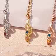 Custom Name Necklace For Woman With Heart Birthstone Zircon Angel Wing Necklace Gift For Her Couple 