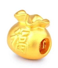 new 24k pure gold charms fine gold bags wishes bag 999 real gold accessories for bracelet diy char