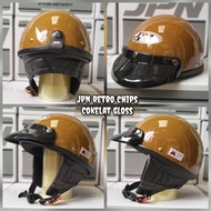 Helm Chip Merek Jpn Warna Cokelat Gloss