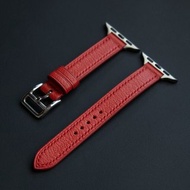 Narrow Watch Band for Apple Watch of goatskin leather Alran in Red color (MTO)