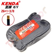 KENDA [Two Six] 26x1-3/8 A/V Beautiful Mouth Single Price 26 Inch Ladies Car Interior Tube Built Lar