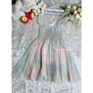 Second-Hand Children's Dress **Equivalent To A Size Of 130cm/Chest 22-28 Inches**Pastel Rainbow Shin