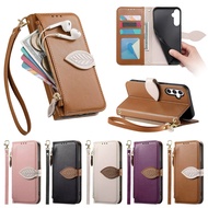 Zipper Wallet Case for Realme 15X 15T 15 C85 C75 C71 C73 C63 C61 C53 C51 Pro Lucky Four-Leaf Clover 