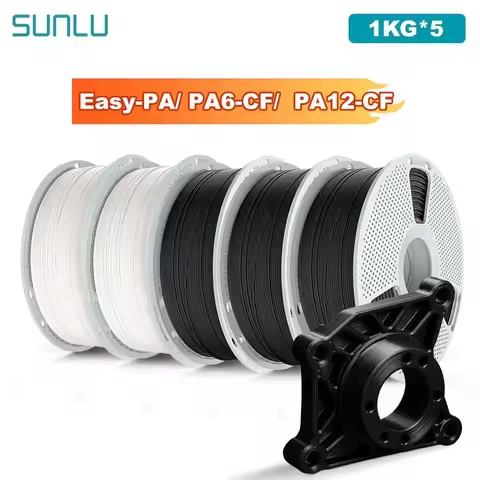 SUNLU 5KG Easy-PA/PA6-CF/ PA12-CF Filament 1.75mm 1KG Spool Carbon Fiber-Textured Nylon Filament for