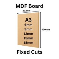 MDF Board Cut Size A3 | 9mm 12mm 15mm 18mm | (297 x 420)
