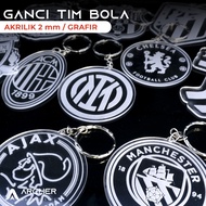 GANTUNGAN FOOTBALL TEAM KEYCHAIN ENGRAVED ACRYLIC KEYCHAIN