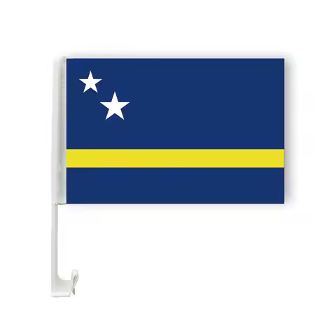 Aerlxemrbrae Custom Car Flag Banner Size 45X30cm Curacao Caribbean Island Netherlands Kingdom Car Fl
