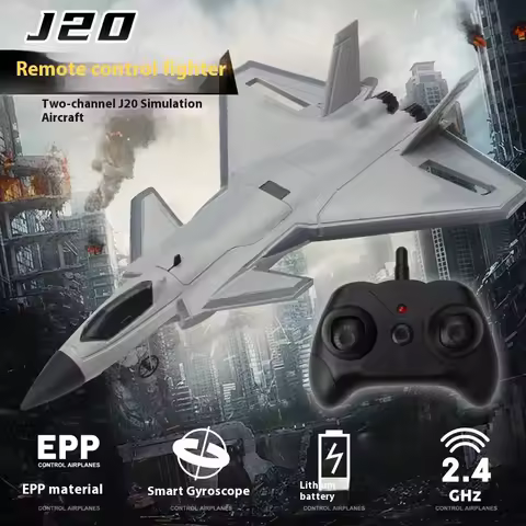 2ch Rc Fighter Fx630 Remote Control Airplane J20 Epp Foam Glider With Gyro Plane Model Toys For Chil