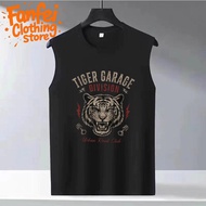 COD 24 Hours Delivery Fanfei Men's TIGER Print Tank Top GARAGE DIVISION Urban Road Club
