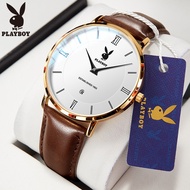 playboy official นาฬิกา ข้อมือ ผู้ชาย ลำลอง วินเทจ กัน น้ำ สายหนัง watch ทางการ นาฬิกาผู้ชาย2023