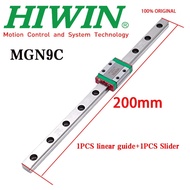HIWIN MGN9C MGN9 Miniature Linear Guide Rail Slide 200mm 1Pcs MGN9 Linear Guide+ 1Pcs MGN9C