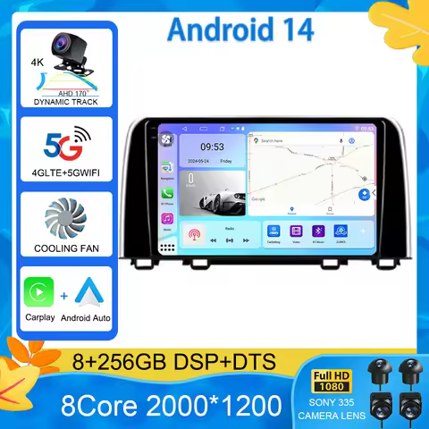 For Honda CRV CR - V 5 RT RW 2016 - 2018 DSP QLED Android 15 Auto Car Video Radio GPS Navigation Ste