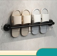 全城熱賣 - 衛生間拖鞋毛巾置物架（50cm雅黑-拖鞋架毛巾桿兩用）