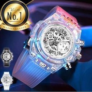 【威龍百貨】透明鏤空設計錶OLA 日曆 計時 夜光 防水 矽膠錶帶手錶 手錶 男錶 透明手錶SBOLA001