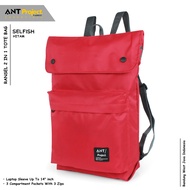 MERAH ANT PROJECT - SELFISH Red Unisex 25L Laptop Slot Backpack
