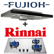 FUJIOH FR-MS1990R SLIMLINE HOOD + RINNAI RB-93TS 3 BURNER HYPER FLAME STAINLESS STEEL BUILT-IN HOB