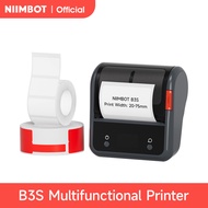 NIIMBOT เครื่องพิมพ์ฉลากขนาดเล็กแบบมีกาวในตัวบาร์โค้ดกันความร้อนแบบพกพา B3S ผู้ผลิตสติกเกอร์สำหรับเค