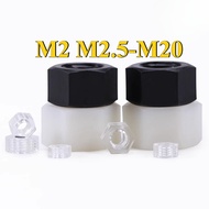 Black/White/Transparent Nylon Hex Nut M2/M2.5-M20 Nylon Hex Nut Nut [HJX]