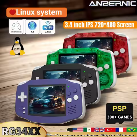 ANBERNIC RG 34XX RG34XX Retro Handheld Game Player Video Game Consoles 3.4-inch IPS Screen 3500mAh L
