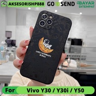 Casing Vivo Y30 Y30i Y50 Soft Case Cute Astronot Liquid Mate 3D Cam
