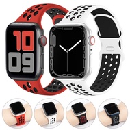 [HOT JUXXKWIHGWH 514] สายซิลิโคนสำหรับ Apple Watch Band 44มม. 40มม. 42มม. 38มม. 44มม. สายนาฬิกา Breathable สร้อยข้อมือ Apple Watch 6สาย IWatch 7 5 4 Se