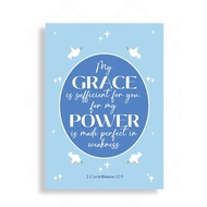 Bible Verse Christian Gifts Greeting Cards (2 Corinthians 12:9) - A5/A6 Size (Envelope Included)