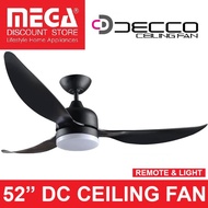 DECCO GOLD COAST 36/46/52-INCH DC CEILING FAN WITH REMOTE &amp; LIGHT (FREE GIFT)