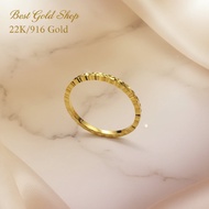 22k / 916 Gold Diamond Cut Pinky Ring