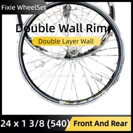 Bicycle Fixie WheelSet 24 x 1 3/8 (540)(Black)