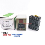 With Base CH3-AB TIMER 10A 220V 0.01S-999H 12VDC 24VDC 220VAC