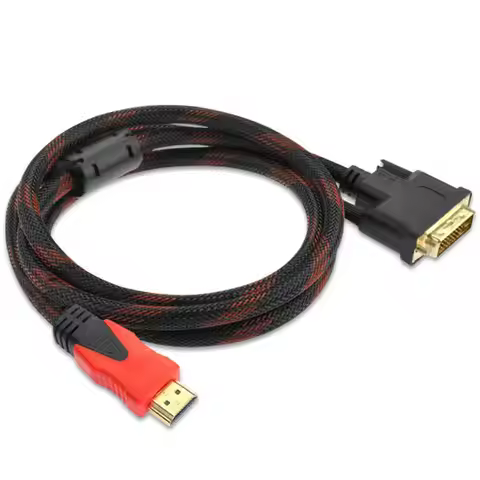 HDMI-compatible to DVI 24+1 Braided Cable With DVI 24+5 1080P HD Video Connection Computer Monitor T