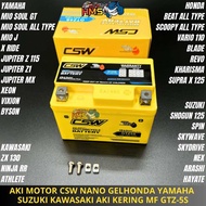 AKI CSW MODEL MOTOBATT MOTOR HONDA BEAT VARIO 110 SCOOPY SUPRA X 125 REVO SPACY BLADE NEW MEGA PRO VERZA CRF GENIO AKI KERING ACCU KERING GTZ5S CSW