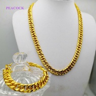 Kalung Rantai Lapis Emas 18K Lebar 12Mm Panjang 60Cm Gaya Hip Hop