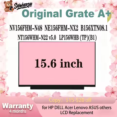 Original New 15.6" Laptop Lcd Screen NV156FHM N48 NE156FHM NX2 B156XTN08.1 NT156WHM N22 v5.0 LP156WH