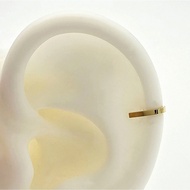 [Mandy] 14K Solid J Shape Helix Stud Piercing Earring, 585 Gold, Korean Made Jewelry