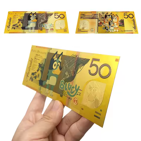 Bluey Bingo Gold Foil Card Commemorative Banknote Collectible Coins Bluey's Family Of Four Toys Coll