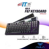 AULA F87 Wireless Mechanical Keyboard RGB 87Keys with Customized Gateway Structure, Hot-Swappable Ke