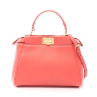 【สินค้ามือสอง】 เฟนดี้ FENDI กระเป๋าถือ Mini Peekaboo 2WAY 8BN244 สีชมพูแซลมอน หนัง Peekaboo Mini สำห