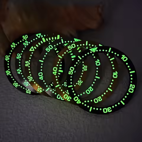 38*30.5mm Watch Bezel Insert C3 Green Luminous Bezel Ring Fits Seiko SPB185 SPB187 Watch Case NH35 N
