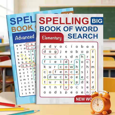 Advanced & Elementary Word Search Book 32 Pages Spelling Book of Word Search Mixed Words Puzzle Book