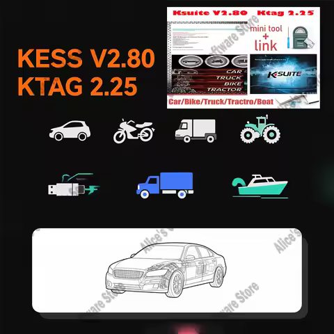 KSuite V2.80 obd2 scanner Kess 5.017 + Ktag 2.25 Software Download Link For KESS V5.017 K-TAG V7.020