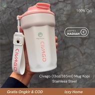 [Free 5 Gifts] Civago (13oz/385ml) 304 Stainless Steel Coffee Mug with Ceramic Coating