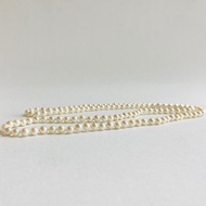 養珠全結長項鍊/無接縫處理/6mm約90cm/奶油雙色調/日本製