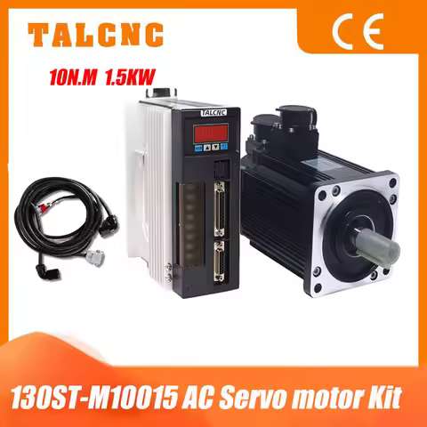 New 130ST-M10015 220V 1.5KW AC Servo motor 1500W 1500RPM 10N.M. Single-Phase ac drive permanent magn