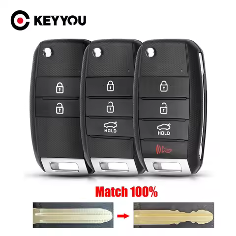 KEYYOU With Cutting Service Remote Flip Key For Kia Carens Cerato K2 K3 K5 Rio 3 Soul Sorento Optima