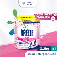 Breeze 2 in 1 Silky Sakura Detergent Refill 3.2kg