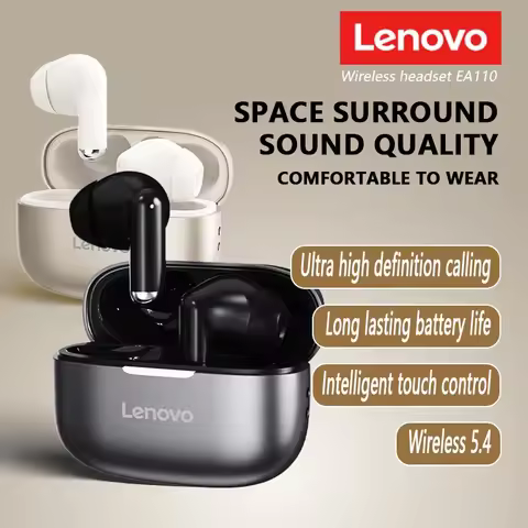 Lenovo EA110 Wireless Headset Bluetooth 5.4 Intelligent Touch Control Headphones Long Lasting Batter