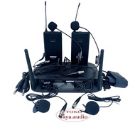 Mic Wireless 2 Jepit + 2 Headset Mik Imam Sholat Mikrofon Tanpa Kabel Mik Masjid